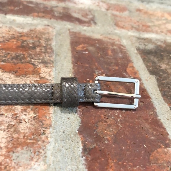 Women’s narrow gray reptile textured belt. 1/2” wide. 36” long. - Picture 2 of 6